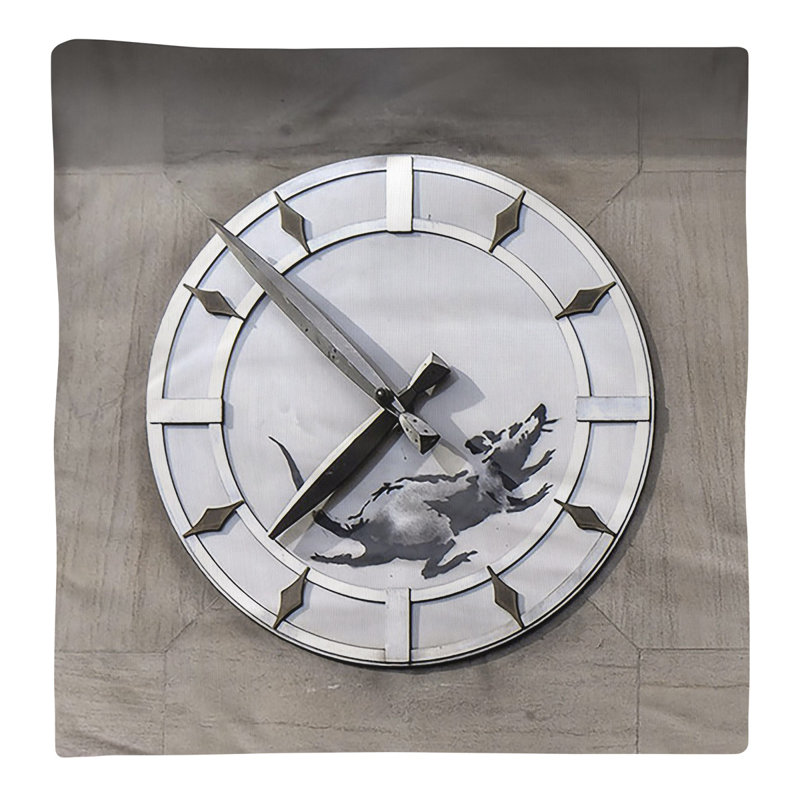 Table de salle à manger Clock, 10 po x 10 po, Gris pâle, Polyester sergé