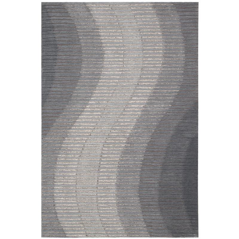  tapis Gris Tissé à La Main Mulholland, Rectangle 3'9" x 5'9"