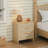 Modern Rattan 3 Drawers Nightstand For Bedroom