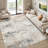 5'X7' Modern Abstract Distressed Washable Area Rug with Anti-Skid Rubber Backing Beige-128710790