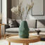 Vase en grès avec texture nervurée et silhouette sculpturale, vase décoratif moderne en céramique pour un style intérieur contemporain-1102645466