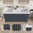 60 Inch Freestanding Bathroom Vanity With Double Sink Combo Set Solid Wood Modern Storage Cabinet