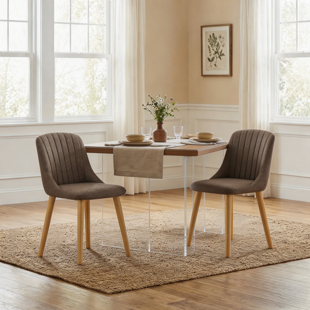 48.5cm H Upholstered Dining Chairs With Wooden Legs