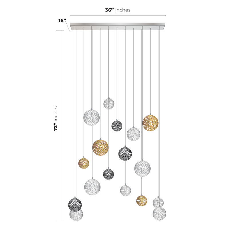 Napa 17 - Light Pendant, 72" H x 36" W x 16" D, White