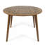 Table de salle à manger ronde 47,25 po en bois d'acacia avec finition en teck, table de patio moderne à lattes pour l'intérieur et l'extérieur