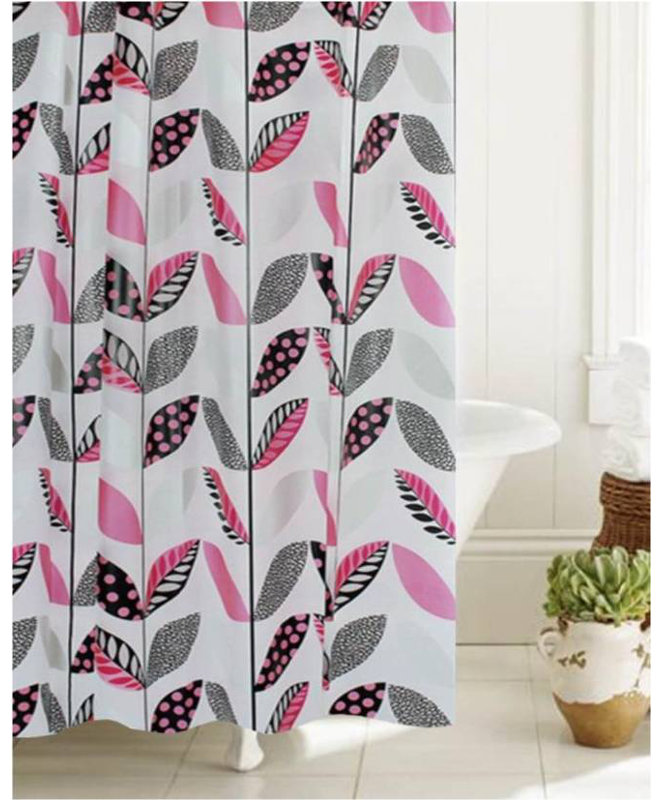 McSheffrey Vinyl Floral Shower Curtain with Hooks Included