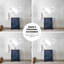 24 po L 20 po x P 2 po Meuble-lavabo bleu marine - comptoir en quartz blanc