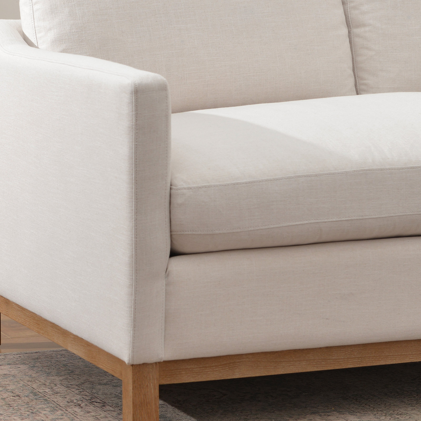 Cami 64" Linen Loveseat, Cream