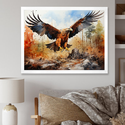 Aigle en vol chasse sur toile