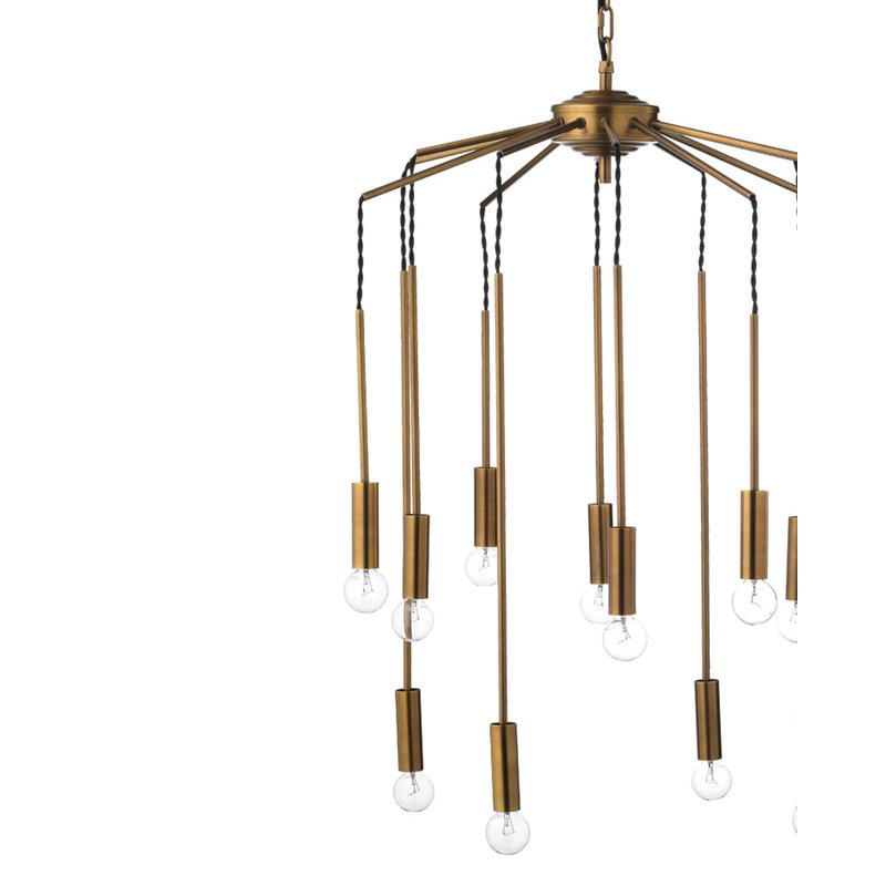 12 - Light Antique Brass Cluster Pendant