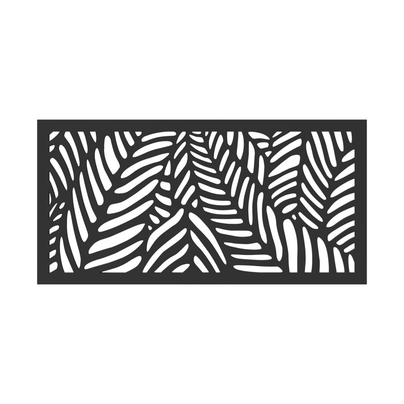 Tahiti Charcoal Recycled Polymer Decorative Privacy Panel, 48" x 24"