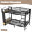 Teen Bedroom And Small Dorm Modern Metal Bunk Bed, Twin XL Over Twin XL With Built-In Storage And Pegboard, Sleek Black-323081293