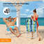 Ensemble de 2 chaises de plage pliantes vertes et bleues en aluminium