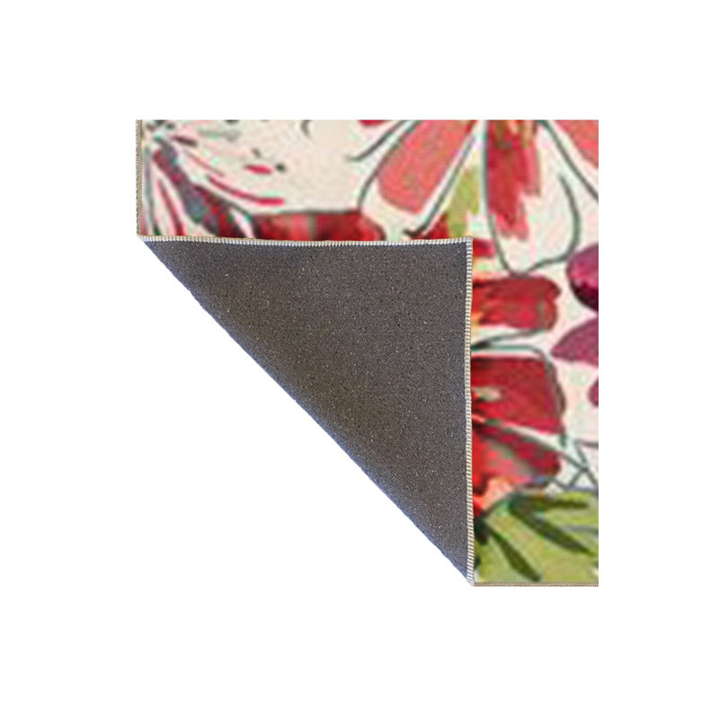 Tapis décoratif floral beige moderne et lavable à la machine