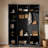 4-in-1 Tall Modern Hall Tree With Shoe Storage,  Cabinets, Coat Hooks, Metal Handles And Adjustable Shelves-367534
