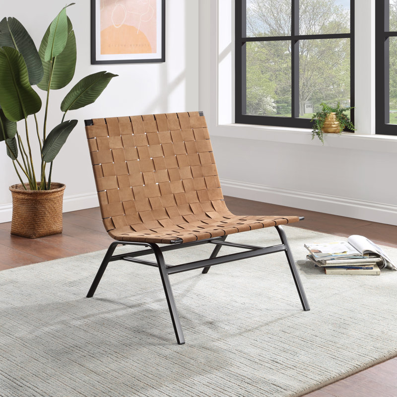 Farallones 25.63'' Wide Genuine Leather Slipper Chair