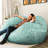 Big Joe Fuf Giant Foam Bean Bag Chair, Oversized Couch with Removable Cover for Kids, Teens, Adults, Midnight Plush, Soft Polyester-69851979-42675208