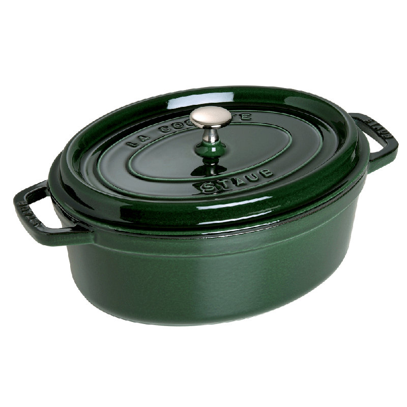 Cast Iron Oval Cocotte, 4.5 Qt., Basil