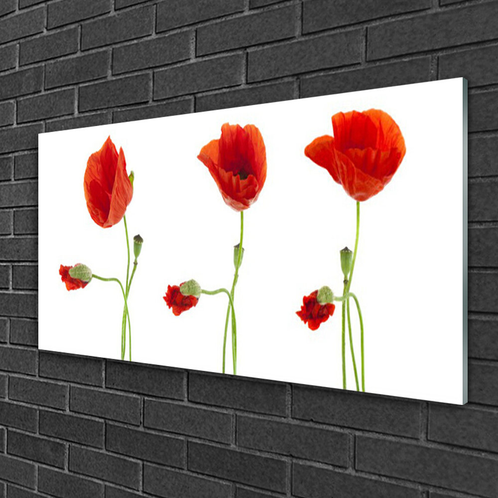 Glasbild Poppies Floral