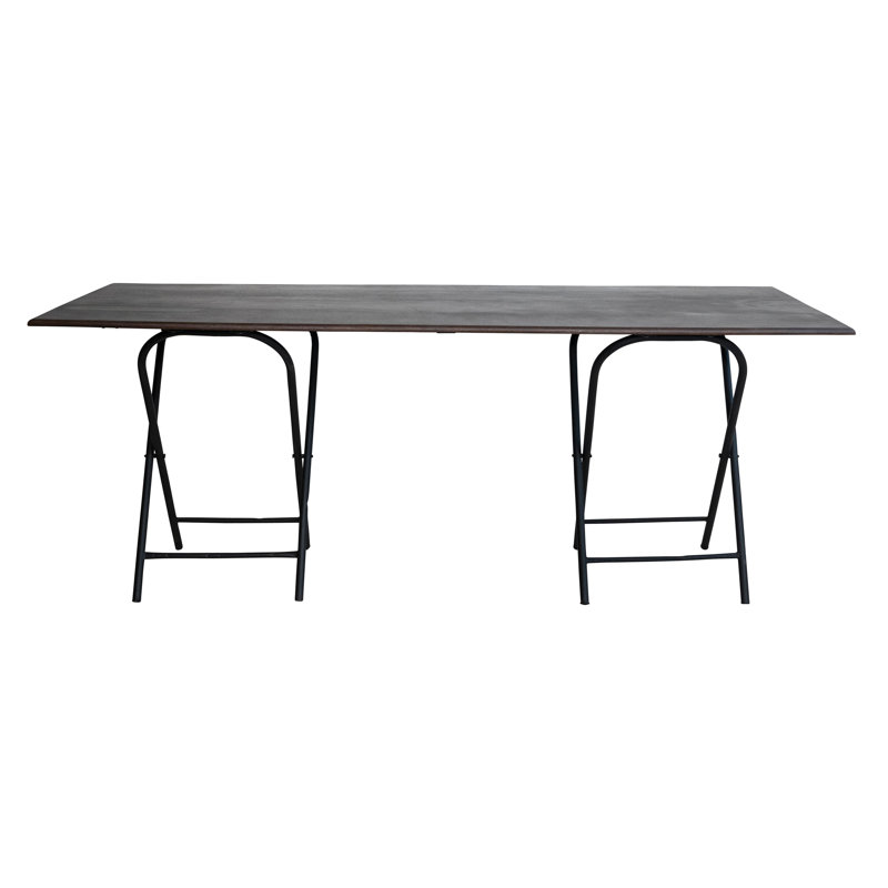 Table pliante en bois récupéré et en métal