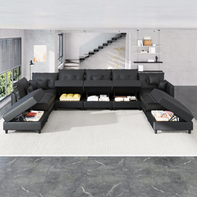 Canapé modulaire réversible de 9 pièces avec repose-pieds Zendajas