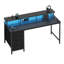 Bureau fixe 40 po noir, 4 tiroirs + tablette de rangement avec lumière DEL et multiprise-1902253616-1902253621