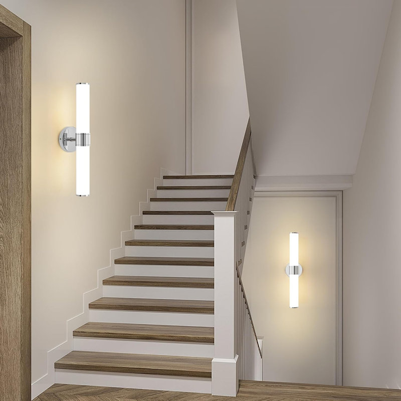 Luminaire de meuble-lavabo moderne avec abat-jour en verre laiteux, applique murale 2 lumières pour salle de bain, chambre à coucher, salon et couloir