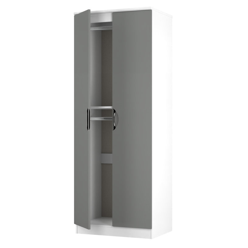 Bhodhini Manufactured Wood Wardrobe, Grey/White