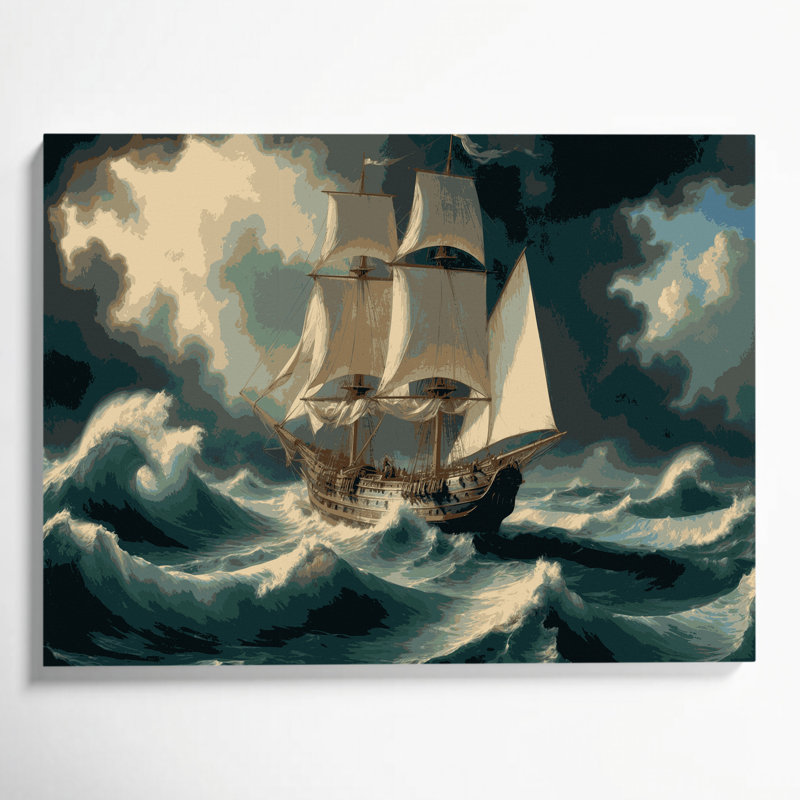 Art mural sur toile bleu nautique moderne maritime, H 11 po x l 14 po