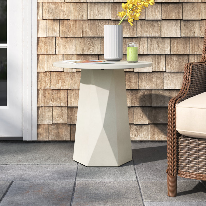 22'' Stone Outdoor Side Table