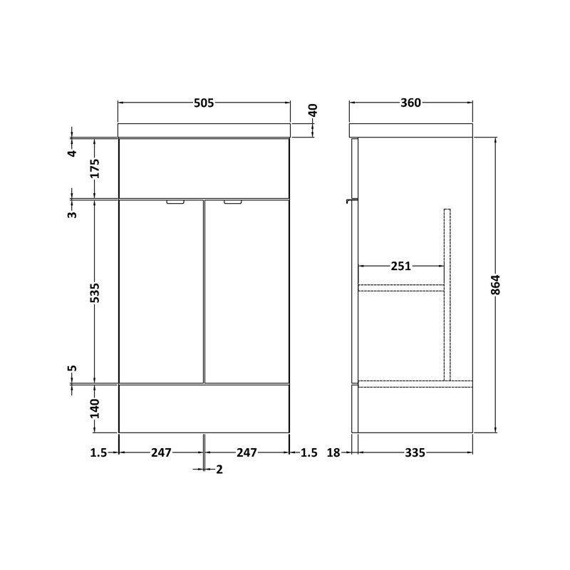Fusion 12700mm Single Bathroom Vanity with Integrated Vitreous China Basin, Gloss White