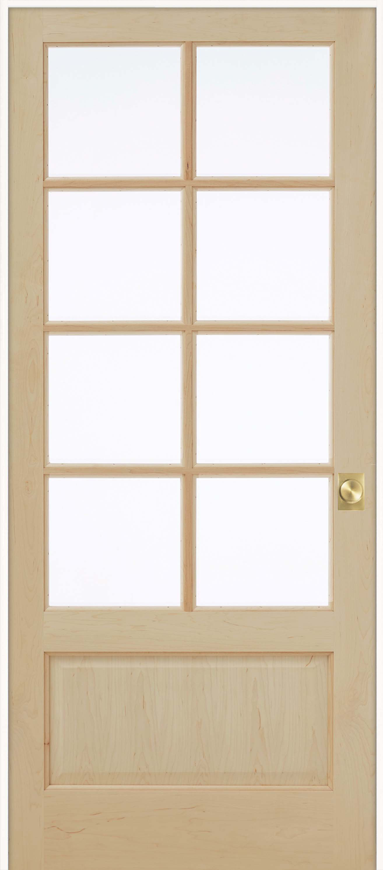 JELDWEN EVELIN 8Lite Maple Wood and Clear Glass Prehung Interior Door