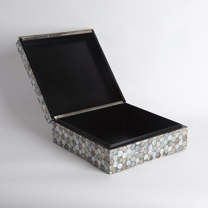 Mother of Pearl Box, 4.5" H x 13" W x 13" D, Pearl