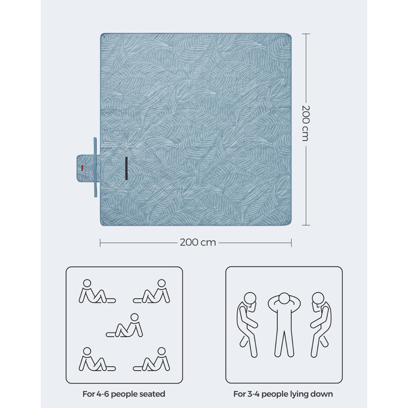 200x200cm Polyester Picnic Blanket, Blue