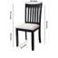 Ensemble de 2 chaises de salle à manger de style rustique, dossier en bois peint en blanc avec coussin gris, sièges de coussin de pièce en bois d'hévéa massif, fabrication durable et confortable