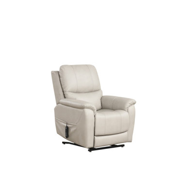 Contemporary Style Lift Chair Aesthetic Design Saddle Arms Wired Controller USB Port Steel Seat Box Light Gray Finish
