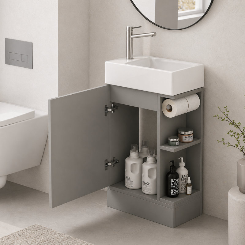 Ensemble de meuble-lavabo simple 18,6 po Hearns , Gris