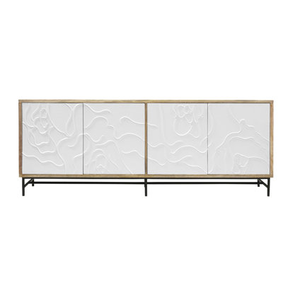 Coastal Handmade Mango Wood/Metal Sideboard