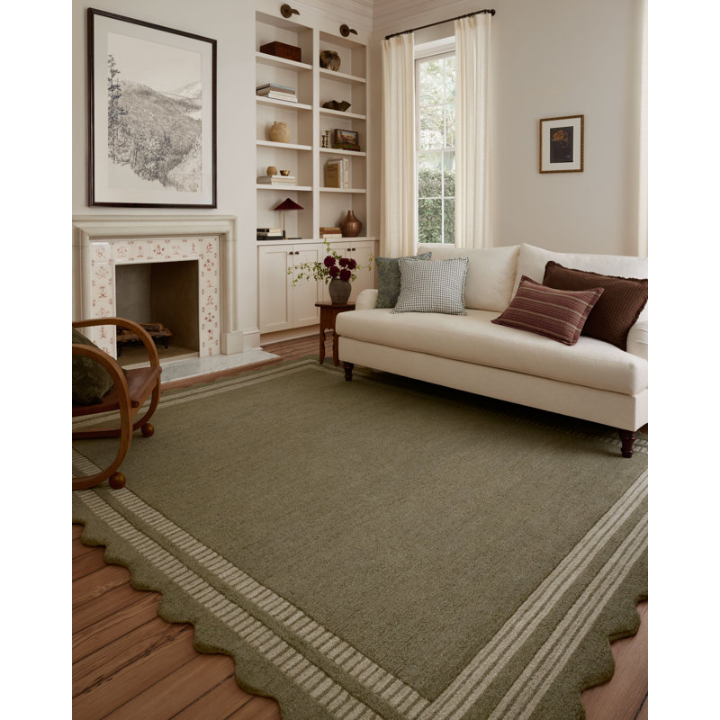 Chris Loves Julia x Loloi Scottie Area Rug, Rectangle 5' x 7'6", Olive/Pebble