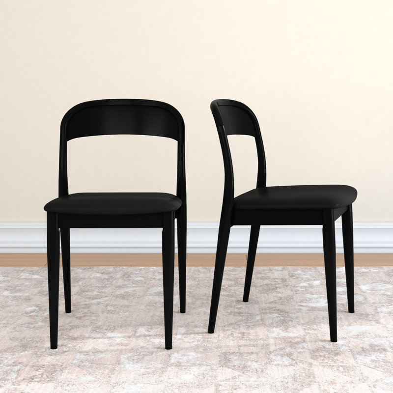 Chaise rembourrée Loar, Noir, Noir