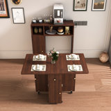 Multifunctional Folding Dining Table With Wall-mounted Sideboard