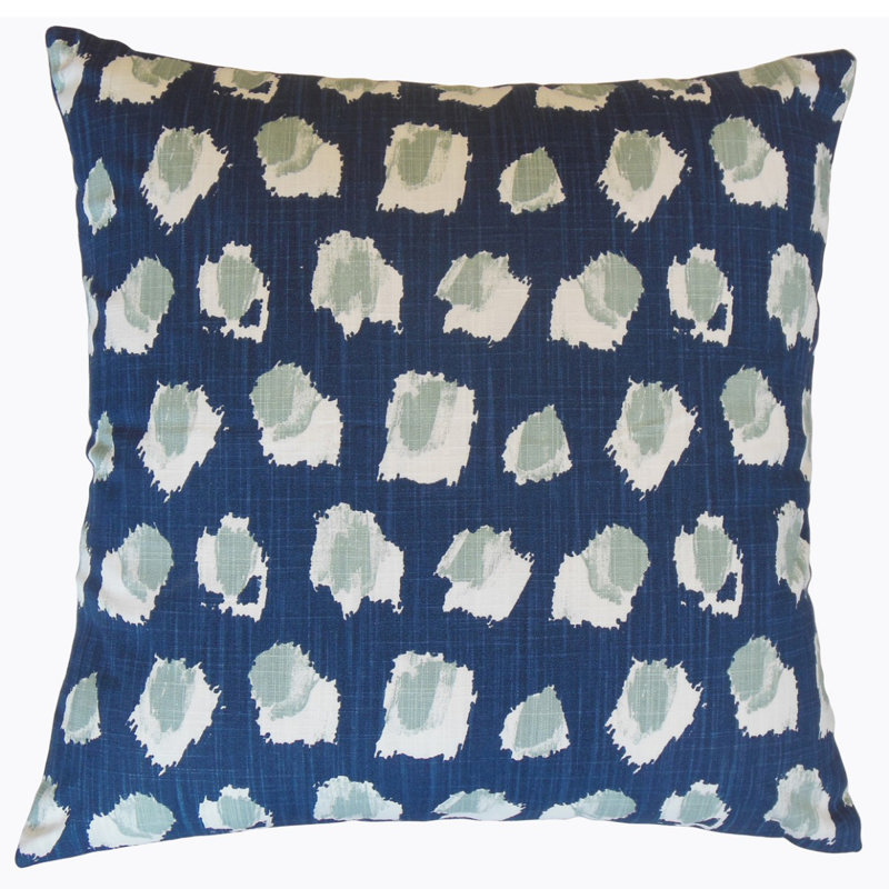 Coussin décoratif en coton Zedd Ikat, Hauteur (20 po) x largeur (20 po), Waterbury