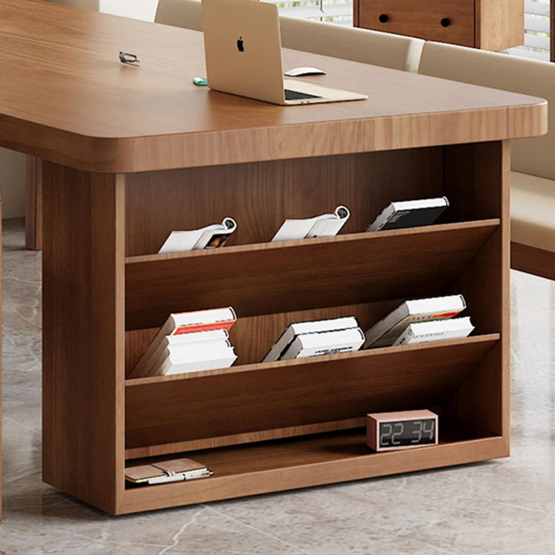 Walnut Rectangular Solid Wood Executive desk, 29.53" H x 62.99" W x 27.56" D