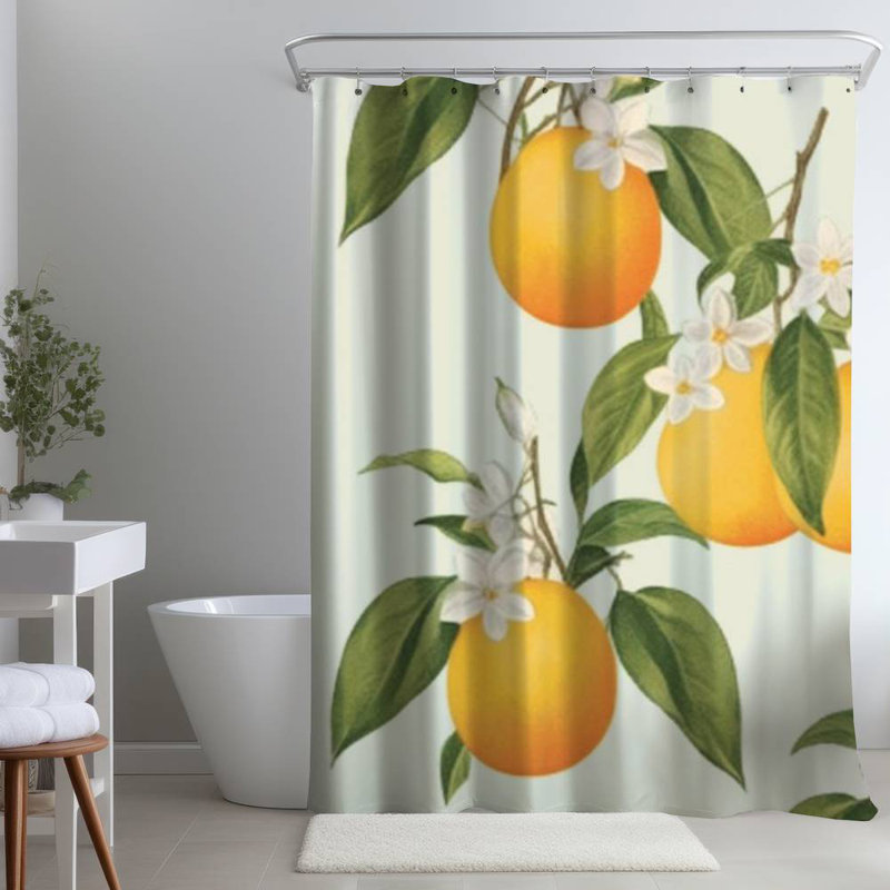 Shower Curtain FL392 – Polyester Shower Curtain, Dye Sublimation Print, 71" W × 74" L