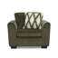 Fauteuil de salon Roundhill Furniture Marvella avec revêtement en chenille Mosswood et coussin décoratif texturé