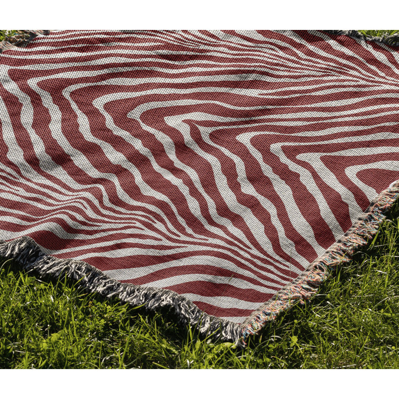 Jeté en mélange de coton à imprimé animal Zoe, L 60 po x l 60 po, Rouge