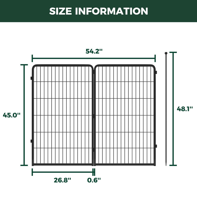 FXW Instant Unleashed Dog Playpen, Portable Pet Fence for Outdoor, RV Trips, and Camping, 45inch, 4 Panels for Large Dogs│Patented