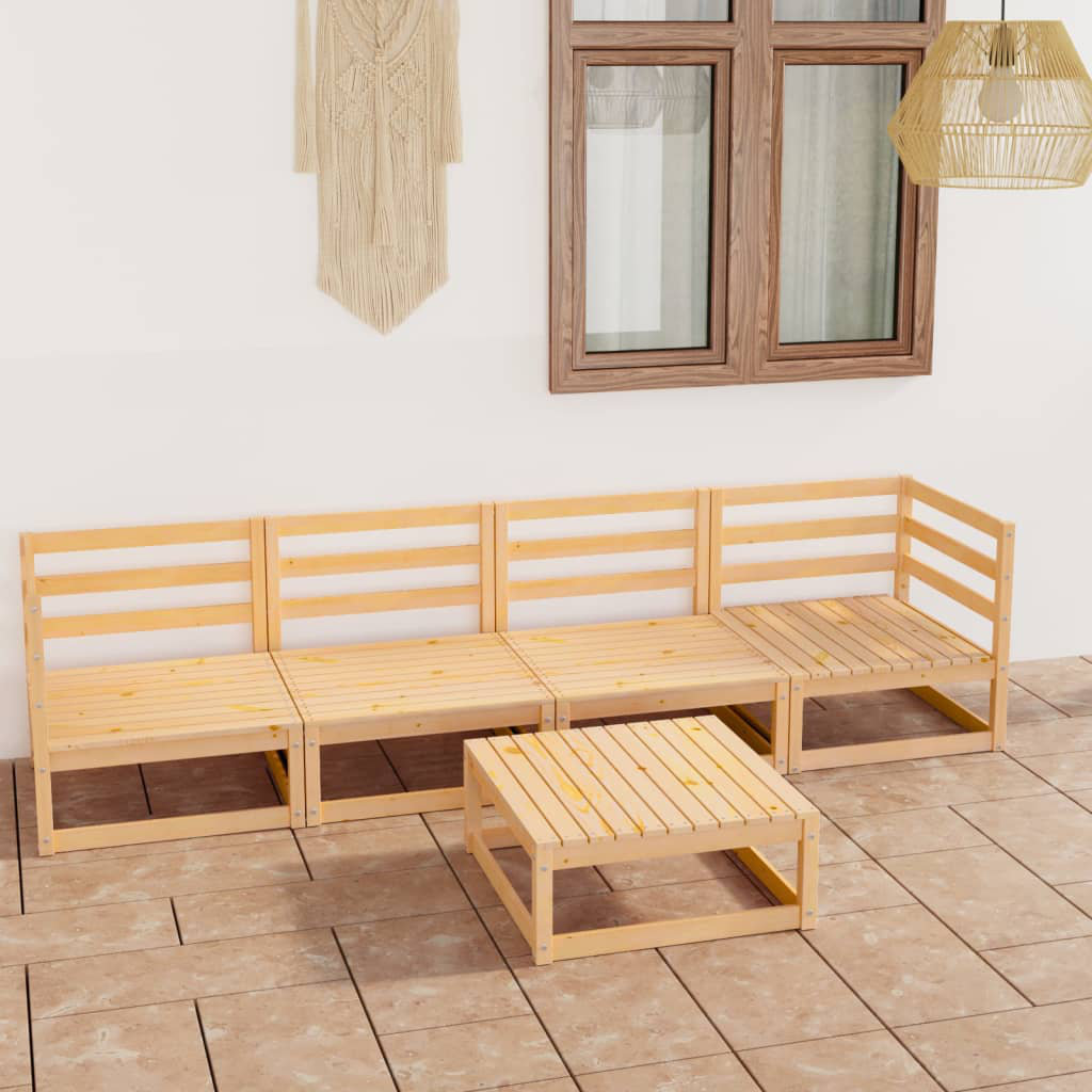 4-Sitzer Lounge-Set Dynasti aus Massivholz