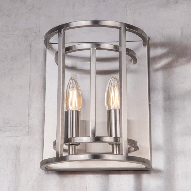 Davilmar Flush Mounted Sconce, Satin/Chrome