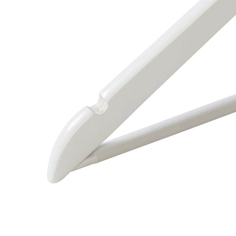 White Wood Non-Slip Swivel Hook Hangers, 24-Pack